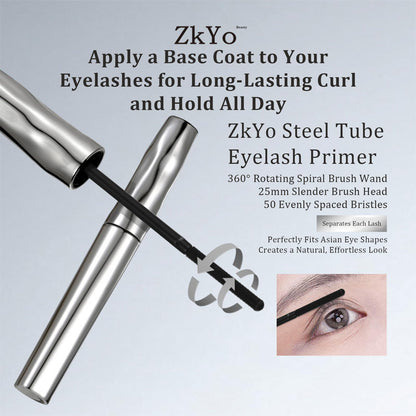 ZkYo Steel Tube Eyelash Primer – Waterproof Base Coat for Voluminous, Long-Lasting Lashes