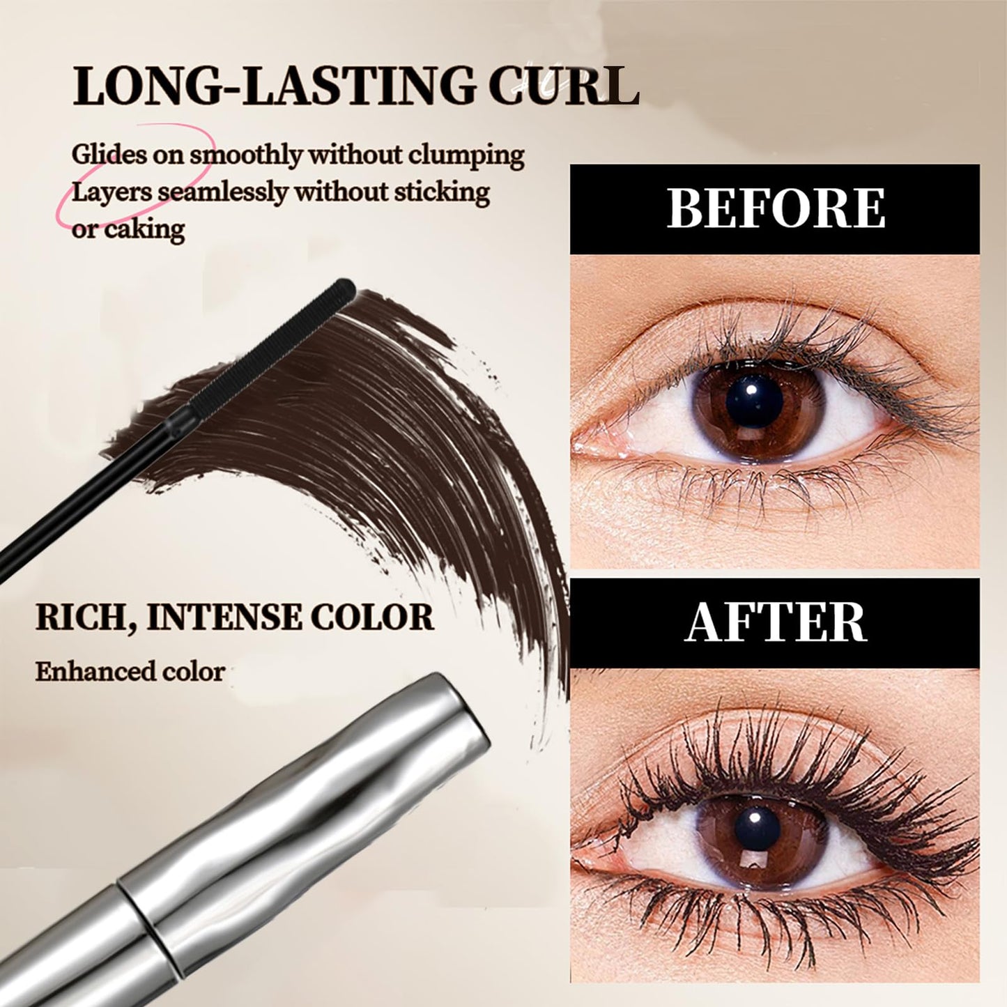 ZkYo Beauty Steel Tube Eyelash Primer & Waterproof Mascara – Curl & Longevity