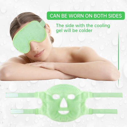 ZNOCUETOD Face Eye Mask Ice Pack – Cucumber Green for Puffiness & Dark Circles