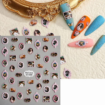 Zoance Embossed Angel Nail Stickers – 5D Stereoscopic Nail Art Decals