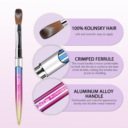 ZoCCee Acrylic Nail Brush #12 – 100% Kolinsky Sable, Professional Salon-Grade with Box