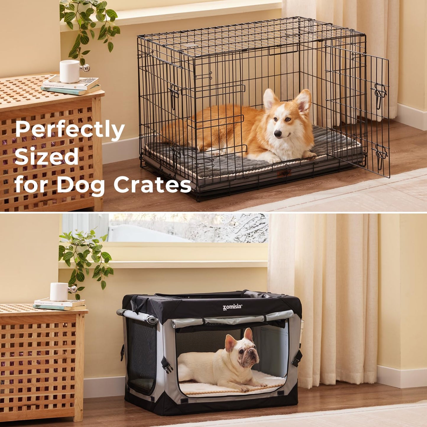 ZOMISIA XXL Dog Bed for Crate (47x29) — Extra Large Orthopedic Bed with Removable Cover