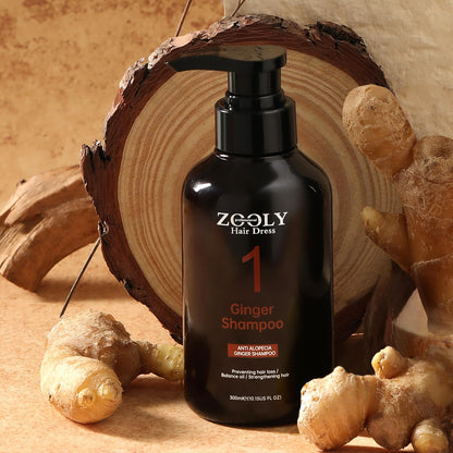 ZOOLY PROFESSIONAL Ginger Shampoo – Anti Hair Loss, Nourishes Roots, Salon-Quality Scalp Care (10.15 fl oz)
