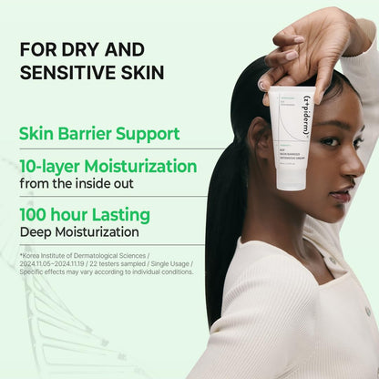 Zipiderm EGF Skin Barrier Cream – Korean Hydration with Ceramides & Panthenol | 2.7 oz