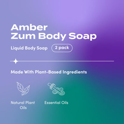 Zum Body Soap Amber – 16 fl oz (2 Pack) | Deep Clean & Plant-Based Nourishment
