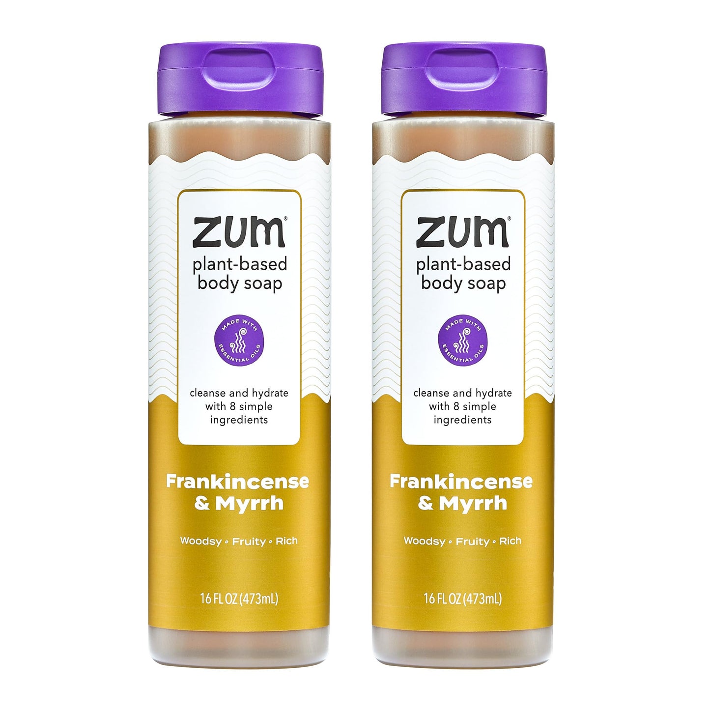 Zum Body Soap – Frankincense & Myrrh (16 fl oz, 2 pack) | Natural, Cruelty-Free Cleanser