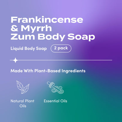 Zum Body Soap – Frankincense & Myrrh (16 fl oz, 2 pack) | Natural, Cruelty-Free Cleanser