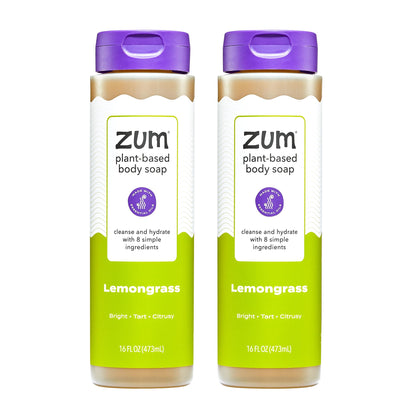 Zum Body Soap Lemongrass - 16 fl oz (2 Pack) | Deep Clean & Plant-Based Moisturizing