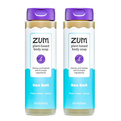 Zum Body Soap Sea Salt - 16 fl oz (2 Pack) | Deep Clean, Nourishing Bubbles, Cruelty-Free