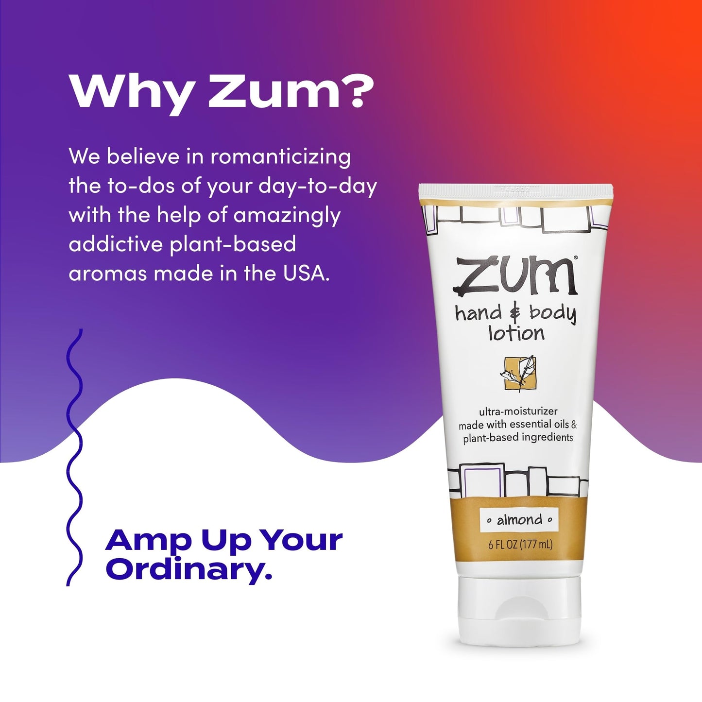Zum Indigo Wild Hand & Body Lotion – Almond Scent, 6 fl oz, 2-Pack