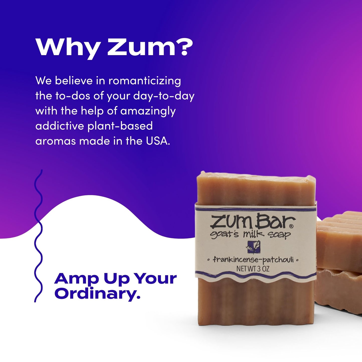Zum Indigo Wild Goat Milk Soap Bar with Frankincense Blends - 3 oz, 3 Pack - Cruelty-Free & Natural Oils