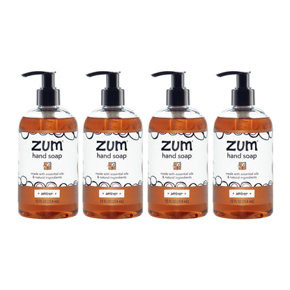 Zum Indigo Wild Hand Soap – Amber Scent, 12 oz, 4-Pack