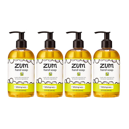 Zum Indigo Wild Hand Soap – Lemongrass Scent, 12 oz (4 Pack)