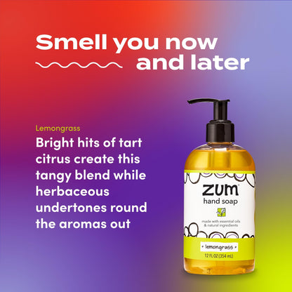 Zum Indigo Wild Hand Soap – Lemongrass Scent, 12 oz (4 Pack)