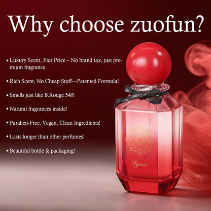 Zuofun No.9 Eau de Parfum — Inspired by Baccarat R.ouge 540 | 100 ml Unisex, Paraben Free, Vegan, Clean Ingredients