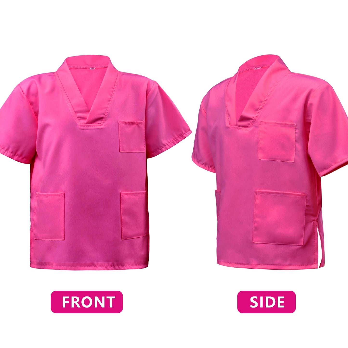 ZZIHAN Kids Doctor Costume Rose Scrubs Set with Stethoscope, Mask, Cap & Glasses – Dress-Up for Halloween & Career Day (Ages 7-8)