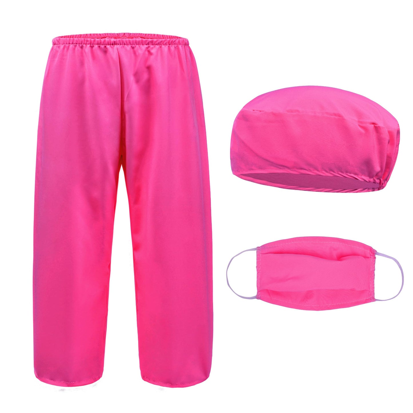 ZZIHAN Kids Doctor Costume Rose Scrubs Set with Stethoscope, Mask, Cap & Glasses – Dress-Up for Halloween & Career Day (Ages 7-8)
