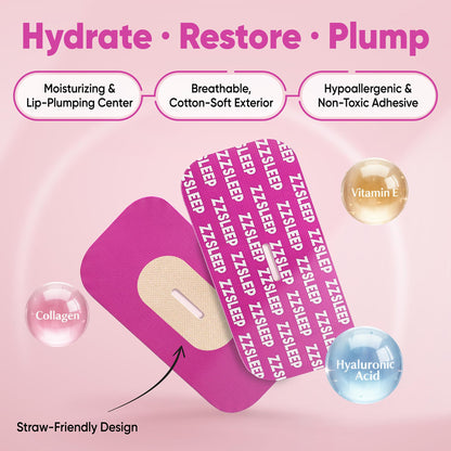 ZZSLEEP Restore Lip Mask – Collagen-Infused Overnight Lip Patch (30 Count)