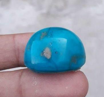 Natural Certified Turquoise with Pyrite - Blue Matrix Turquoise - Shajri Feroza-74ct-27x20mm